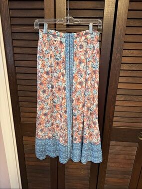 Poupette St. Barth Coral and Blue Floral Midi Skort